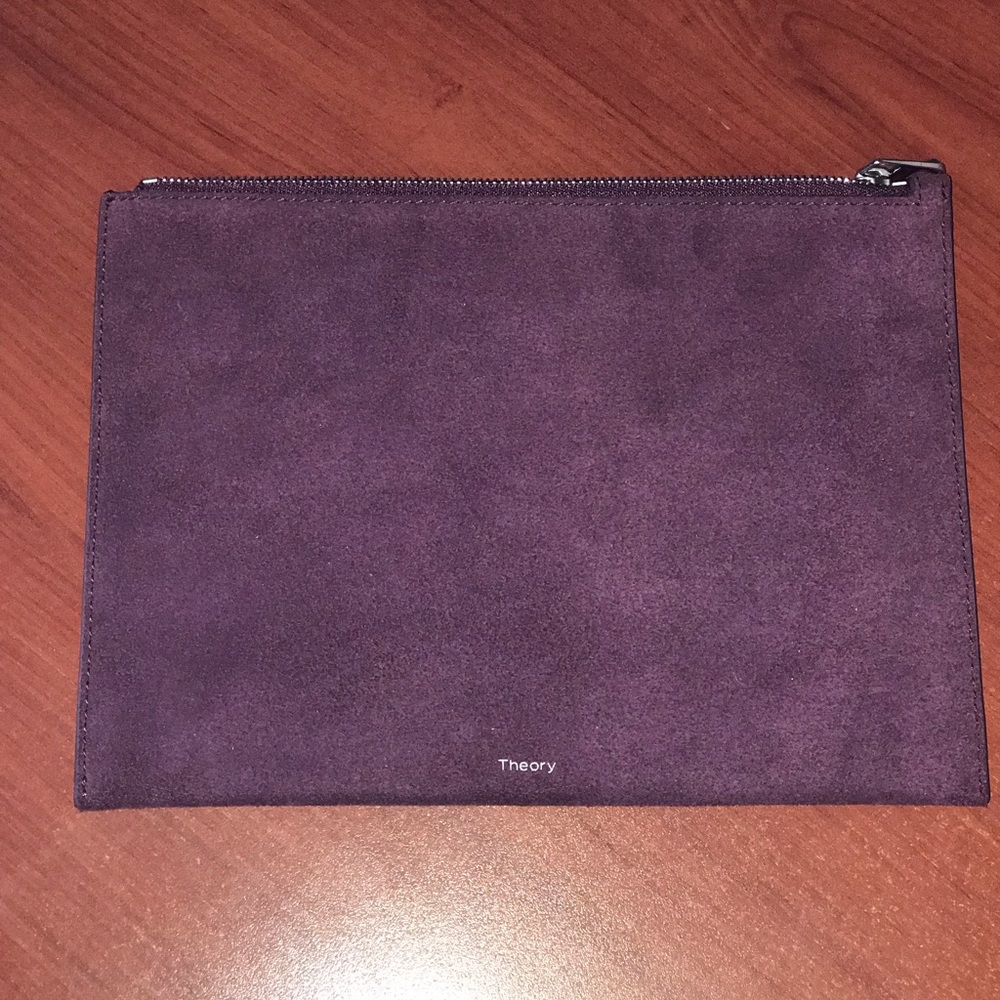 Theory Dark Currant Rahway Suede Flat Pouch (23x17)